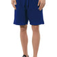Chic Blue Stretch Cotton Bermudas with Logo
