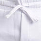 Elegant White Stretch Cotton Trousers with Drawstring