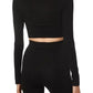 Elegant Long-Sleeved Elastic Waist Tee