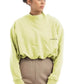 Chic Yellow Cotton Turtleneck Sweater
