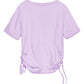Elegant Gathered Jersey T-Shirt with Laces