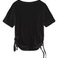 Elegant Gathered Jersey T-Shirt with Laces