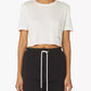 Elegant Raw Cut Modal Tee with Logo Print