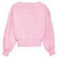 Chic Pink V-Neck Cotton Sweatshirt