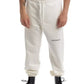 Elegant White Stretch Cotton Trousers
