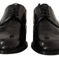 Black Leather Lace Up Formal Derby Shoes