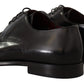 Black Leather Lace Up Formal Derby Shoes