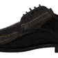 Black Leather Lace Up Formal Derby Shoes