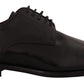 Black Leather Lace Up Formal Derby Shoes