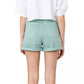 Chic Green Cotton Shorts with Classic Five-Pocket Design
