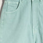 Chic Green Cotton Shorts with Classic Five-Pocket Design