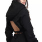 Chic Back-Opening Hooded Sweatshirt