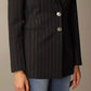 Elegant Pinstripe Stretch Wool Blazer