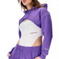 Chic Purple Hooded Cotton Sweater