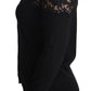 Elegant Floral Lace Wool-Blend Cardigan