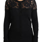 Elegant Floral Lace Wool-Blend Cardigan