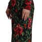 Floral Sheath Midi Elegance Dress