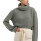 Chic Ribbed Turtleneck Cropped Sweater