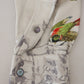 White Bird Print Silk Satin Casual Shirt