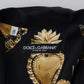 Elegant Silk Pajama Look Shirt with Gold Hearts