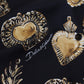 Elegant Silk Pajama Look Shirt with Gold Hearts