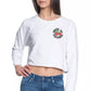 Chic Raw Cut Crewneck Sweatshirt - White