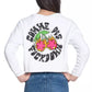 Chic Raw Cut Crewneck Sweatshirt - White