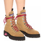 Elegant Suede Trekking Ankle Boots with Pink Accents
