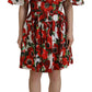 Chic Floral A-Line Cotton Dress