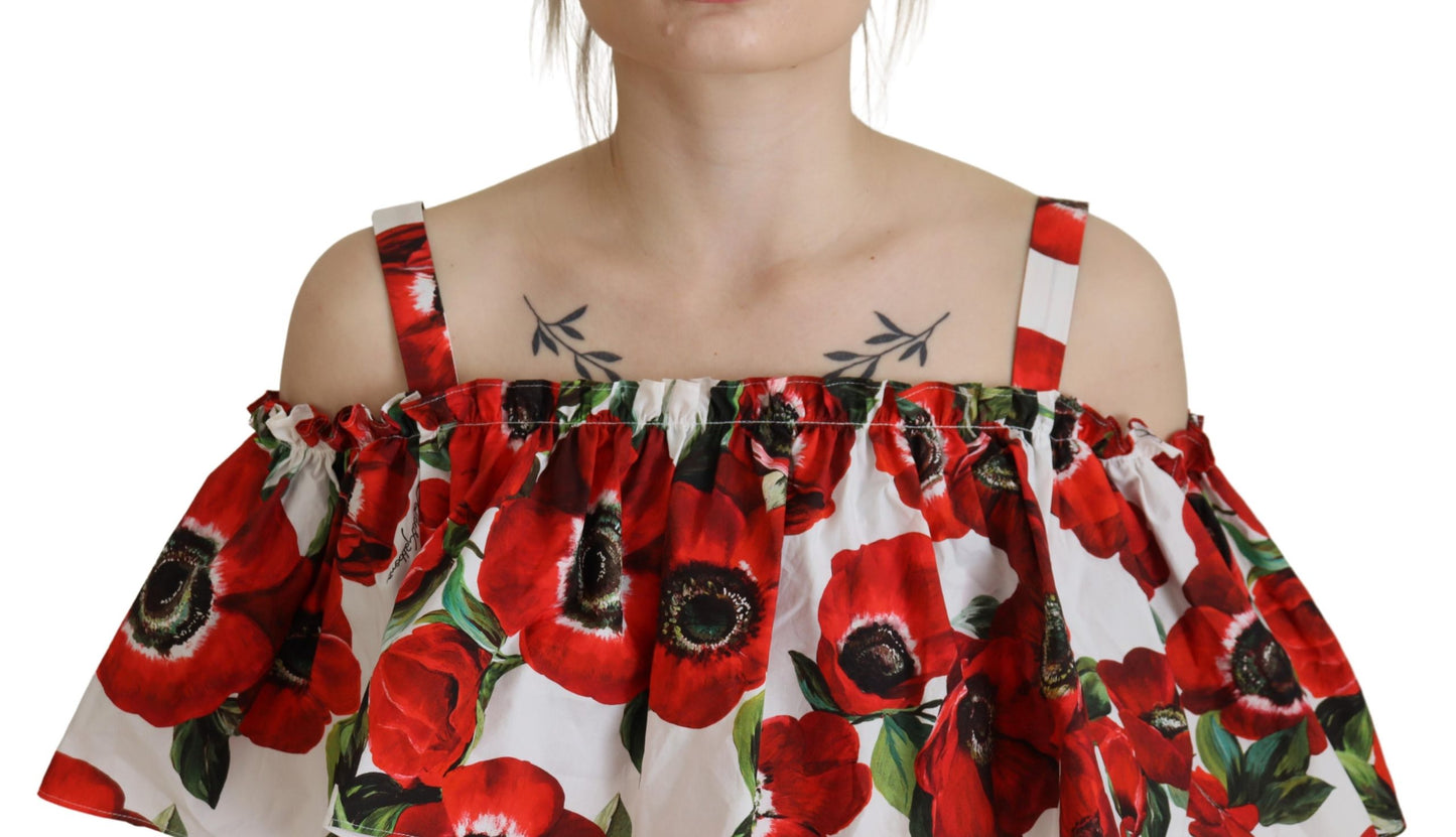 Chic Floral A-Line Cotton Dress