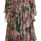 Elegant Floral Silk Midi Dress