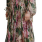 Elegant Floral Silk Midi Dress