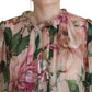 Elegant Floral Silk Midi Dress