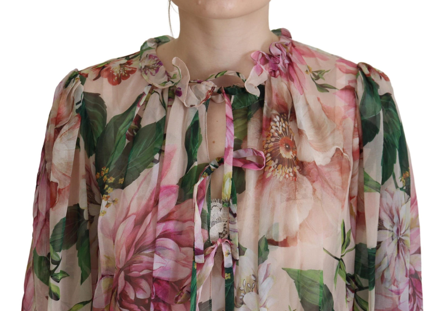 Elegant Floral Silk Midi Dress