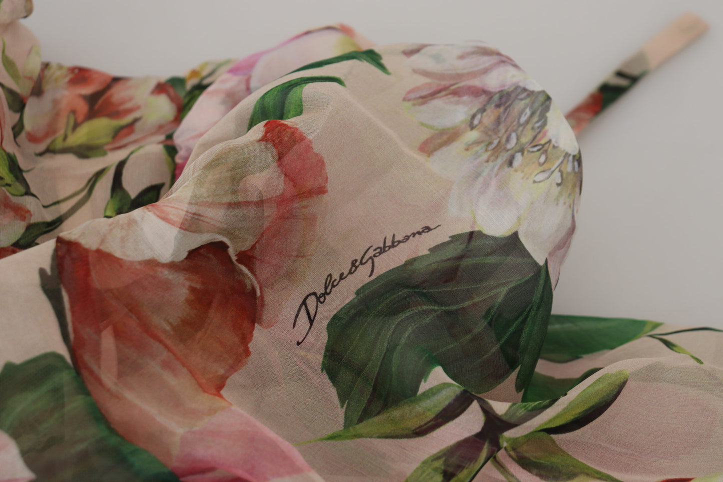 Elegant Floral Silk Midi Dress