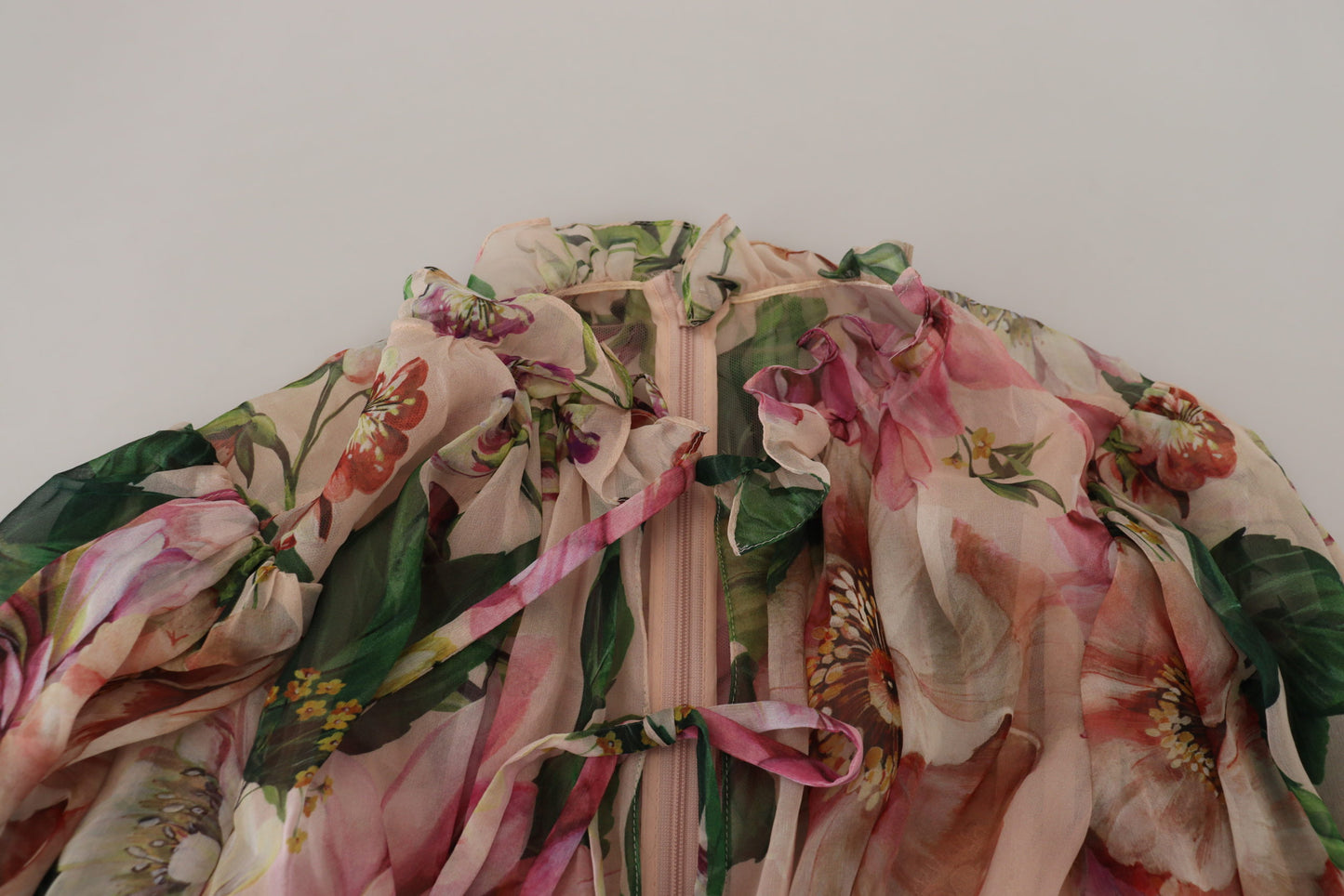 Elegant Floral Silk Midi Dress