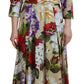 Exquisite Floral Collared Midi Dress