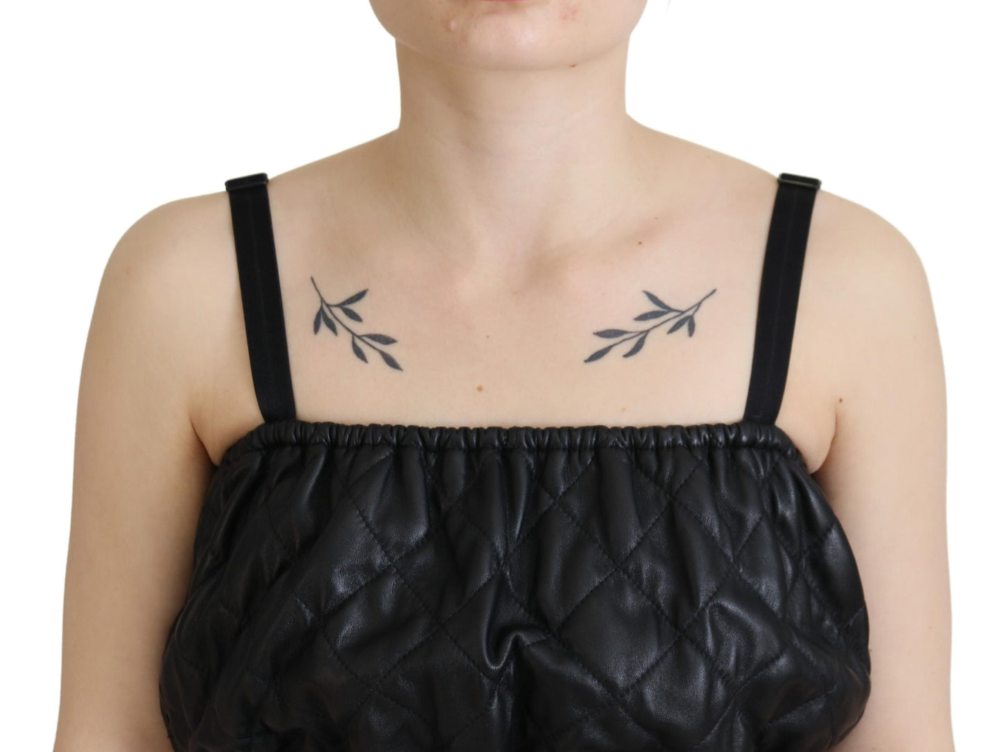 Elegant Black Leather Jumpsuit Dress