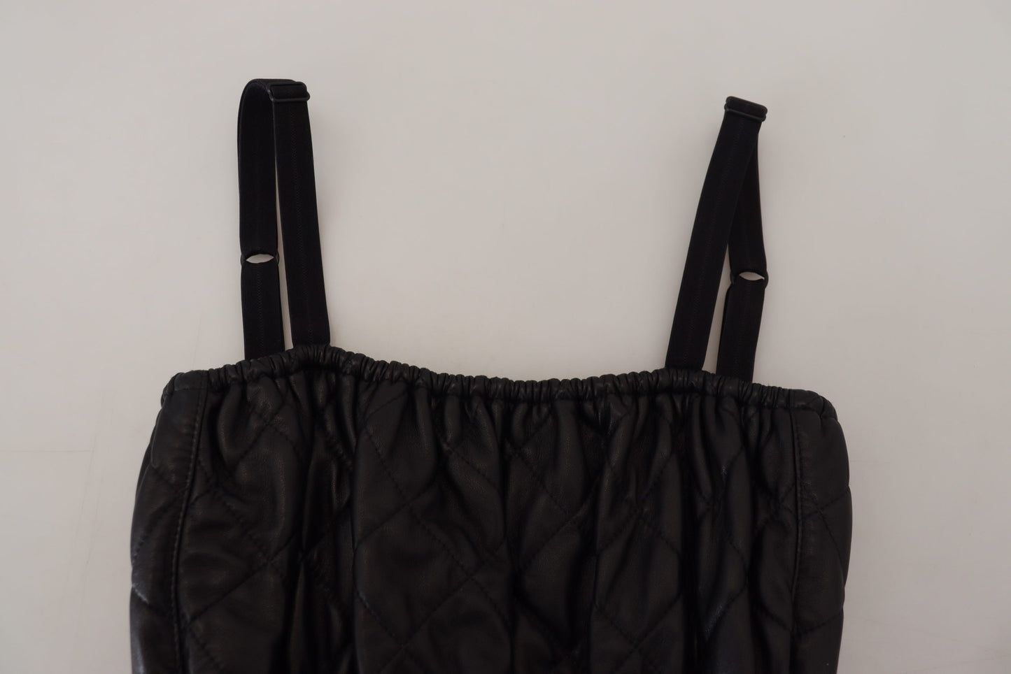 Elegant Black Leather Jumpsuit Dress