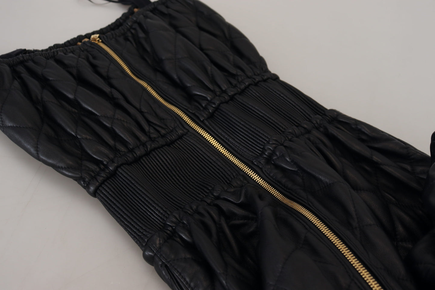Elegant Black Leather Jumpsuit Dress