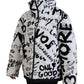 Elegant Graphic Print Zip Jacket