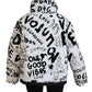 Elegant Graphic Print Zip Jacket