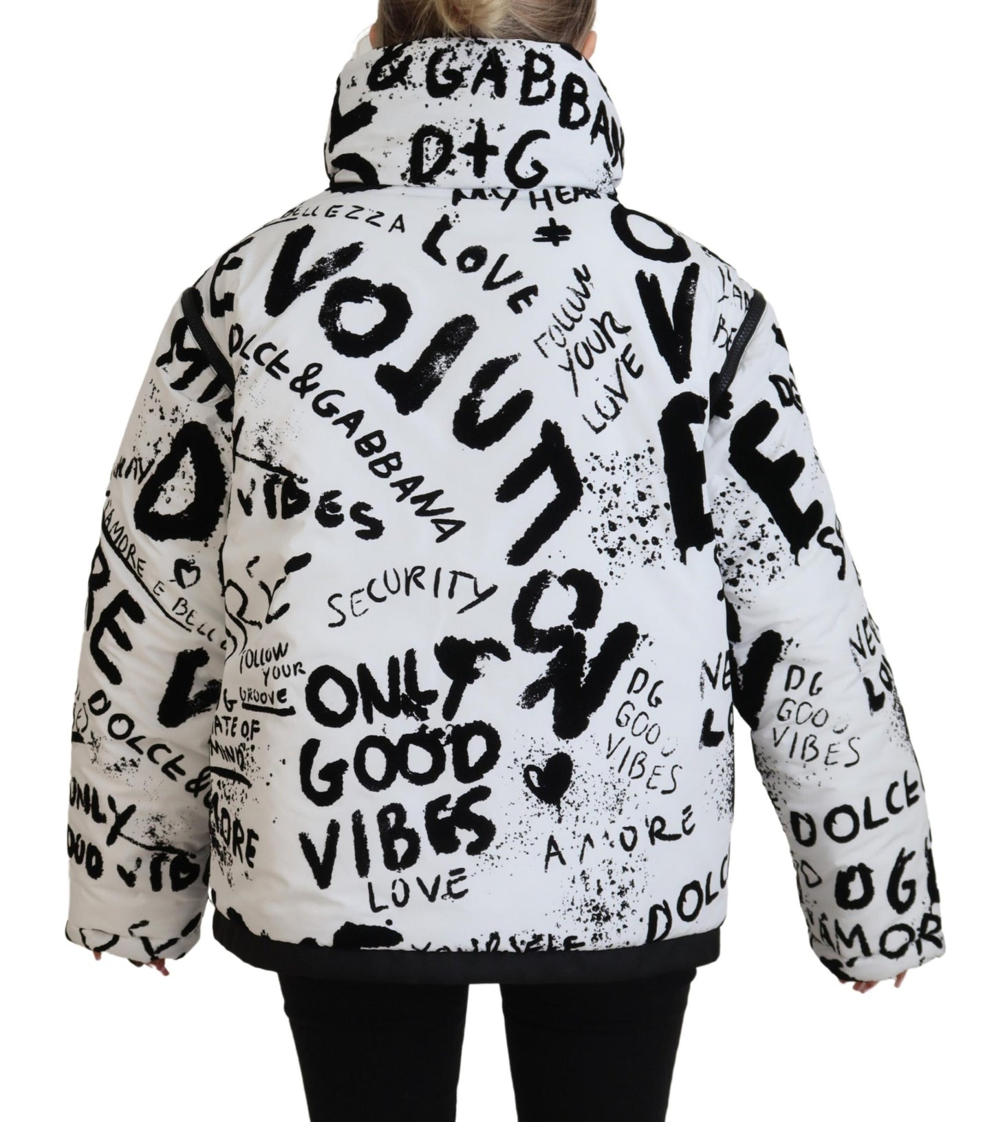 Elegant Graphic Print Zip Jacket