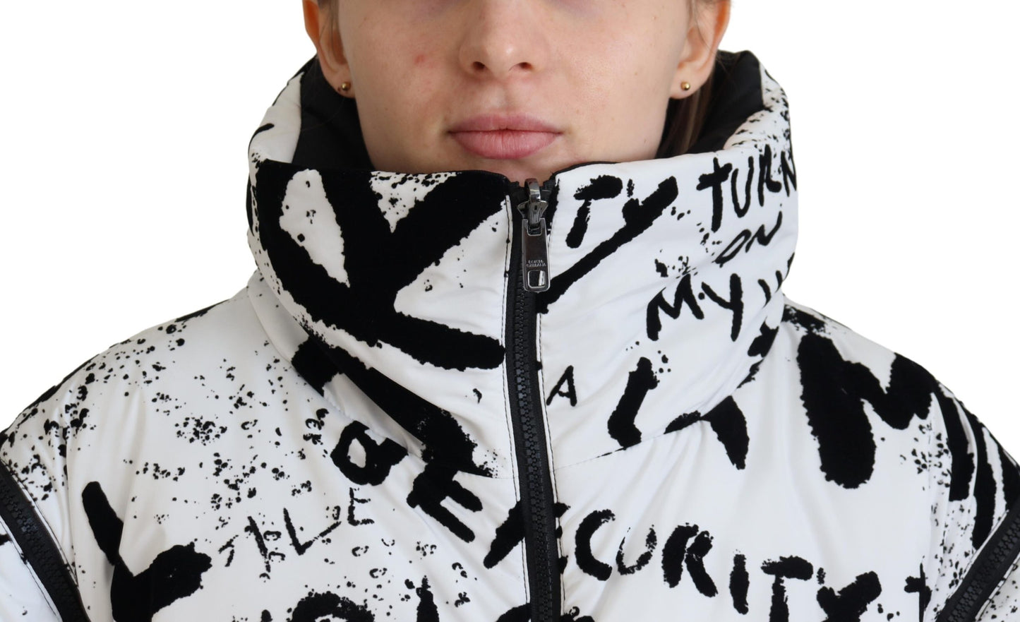 Elegant Graphic Print Zip Jacket