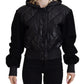 Elegant Quilted Leather Jacket with Hood