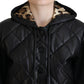Elegant Quilted Leather Jacket with Hood