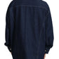 Elegant Blue Denim Button-Down Jacket