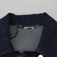 Elegant Blue Denim Button-Down Jacket