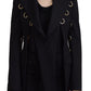 Elegant Black Wool Blend Jacket with Embellishments