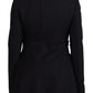 Elegant Black Wool Blend Jacket with Embellishments